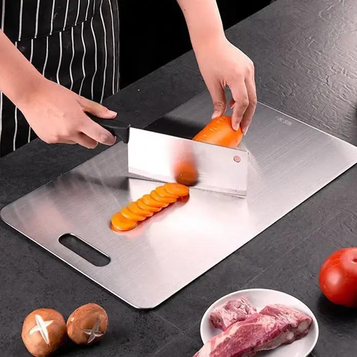Panneau en acier inoxydable et planche à découper cuisine ménage épaissi Double face
