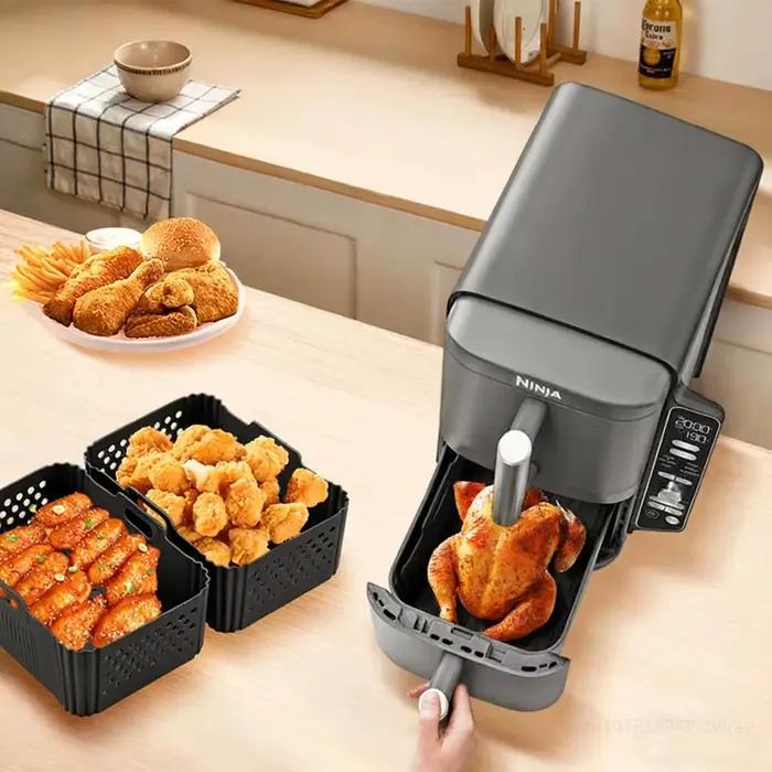 Revêtement en silicone antiadhésif réutilisable pour friteuse à air Ninja AF500/AF400/SL400, qualité alimentaire, résistant à la chaleur, facile à nettoyer, accessoire pour friteuse à air