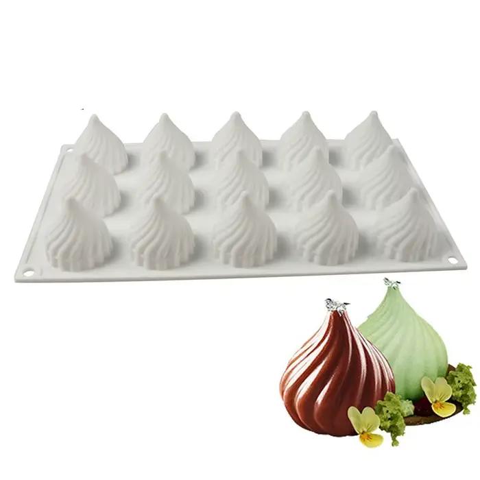 Moule en silicone pour gâteau mousse fleur d'oignon rose carré rond dessert occasion spéciale pâtisserie française chocolat bougie