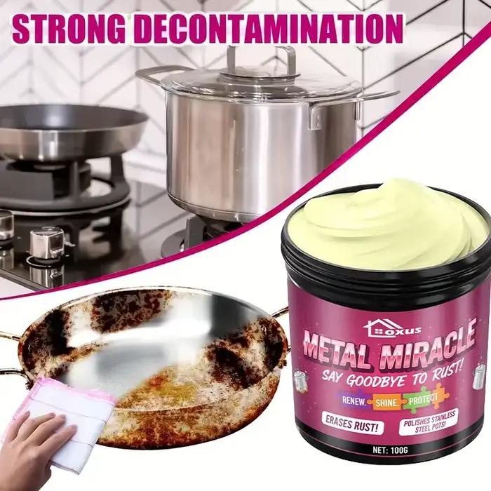 Pâte Nettoyante En Acier Inoxydable Puissante Éliminer Taches Brûlées Graisse Rouille Ustensiles Cuisine Occasions Spéciales