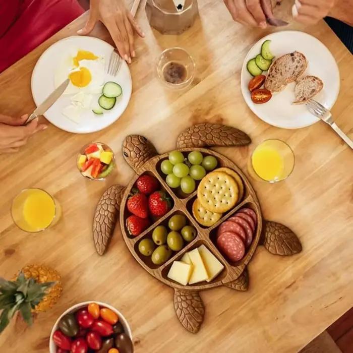 Plateau de service de poulpe en bois élégant pour collation et présentation, idéal pour occasions spéciales et décoration d'intérieur
