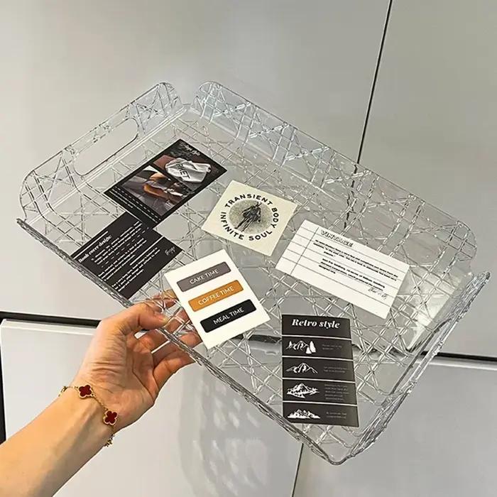 Plateau acrylique Transparent de luxe léger