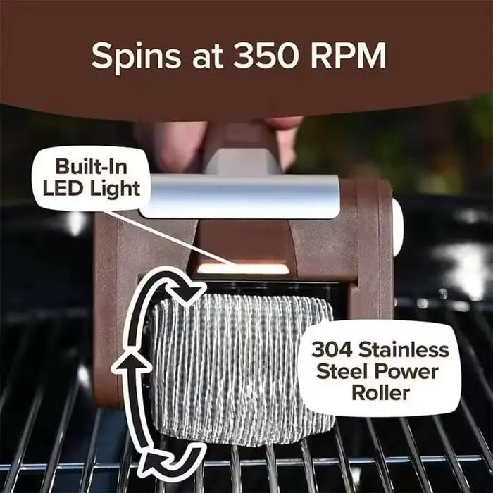 Brosse à gril électrique à rouleau 350 tr/min outil de nettoyage barbecue pratique et durable pour nettoyage facile et efficace occassions spéciales