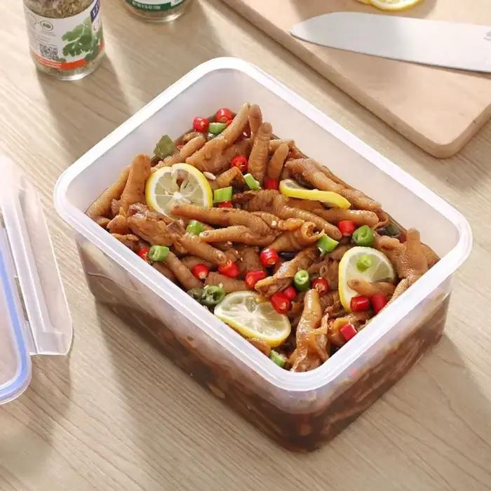 Boîte de rangement pour réfrigérateur rectangulaire scellée avec couvercle