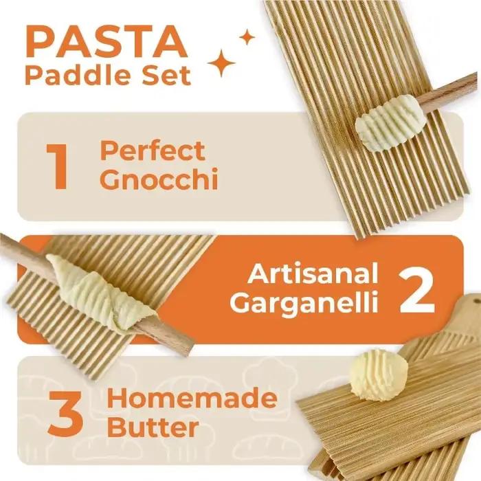 Ensemble en bois pour Gnocchi et beurre, outils de fabrication de pâtes italiennes, coupe-moule pour raviolis, pour machine à pâtes Cavatelli Garganelli faite maison