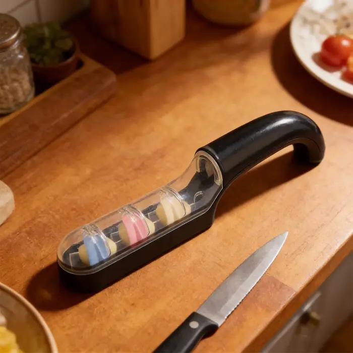 Aiguiseur d'outils 3 étapes avec poignée antidérapante pour couteaux de jardin, ciseaux, sécateurs, haches, lames de chef, adultes seniors