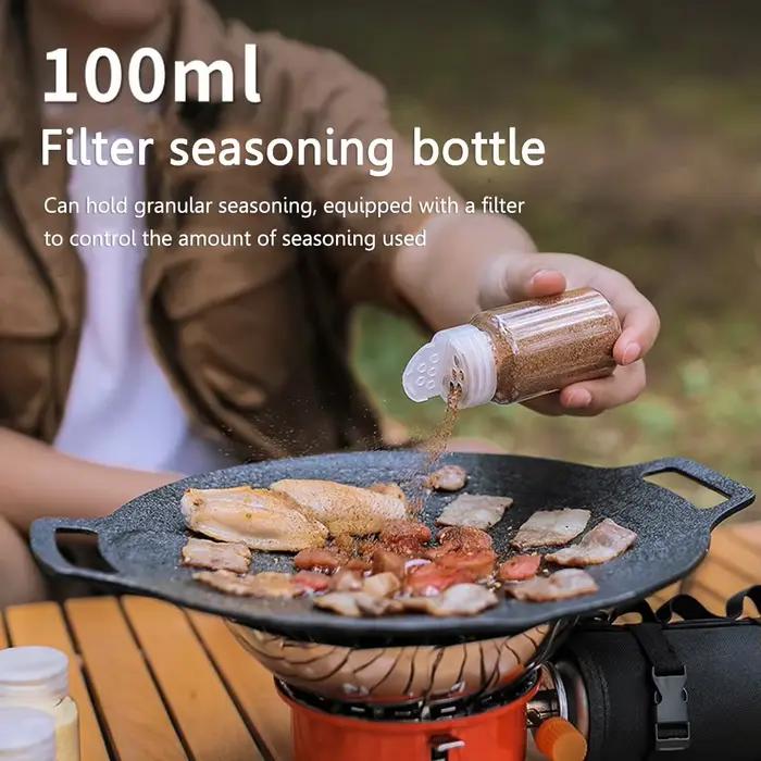 Ensemble de pots de stockage d'épices et de poivre portables, sac de rangement pour camping, barbecue et voyages, assortiment de bouteilles filtrantes et conteneurs d'huile pour une organisation efficace