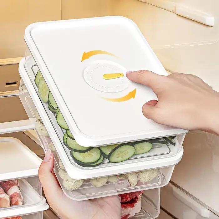 Transparent 950ML réfrigérateur stocke bac à légumes aliments frais fruits conteneur en plastique micro-ondable Bento boîte réfrigérateur organisateur congélateur boîte