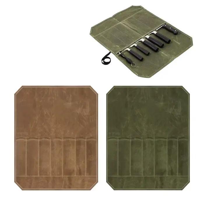 Sac de transport professionnel pour couteaux de chef à 7 compartiments – Rangement en tissu durable