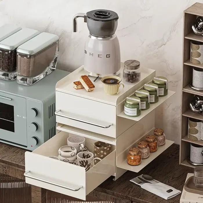 Boîte de rangement pour comptoir, présentoir à capsules de café, tiroir de rangement, support pour machine à café, boîte de rangement pour médicaments