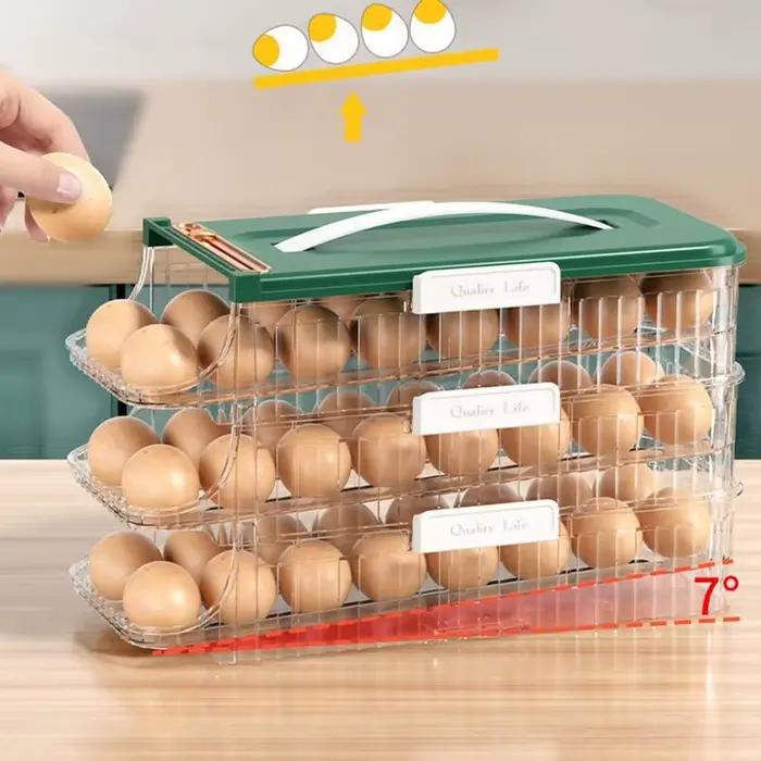 Boîte à Œufs Élégante Pour Rangement Pratique et Organisé Cuisine Hermétique Conteneur Alimentaire Défilement Automatique