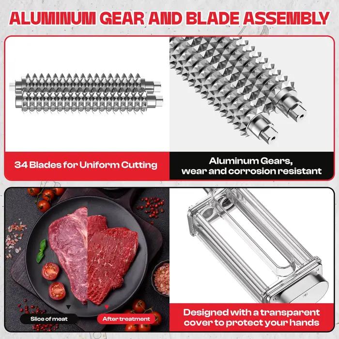 Outil d'attendrisseur de viande manuel, Machine d'attendrisseur de viande avec équipement en acier inoxydable, Steak aplatir la cuber roulant la viande de volaille Tenderi