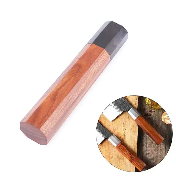 Manche octogonal en bois de santal rouge pour couteau de cuisine, 1 pièce