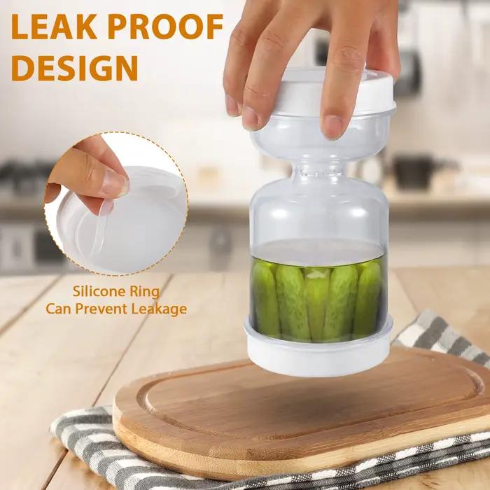 Pot de cornichons avec fourchettes distributeur sec et humide récipient de concombres pour outil de séparation de jus cuisine occasions spéciales