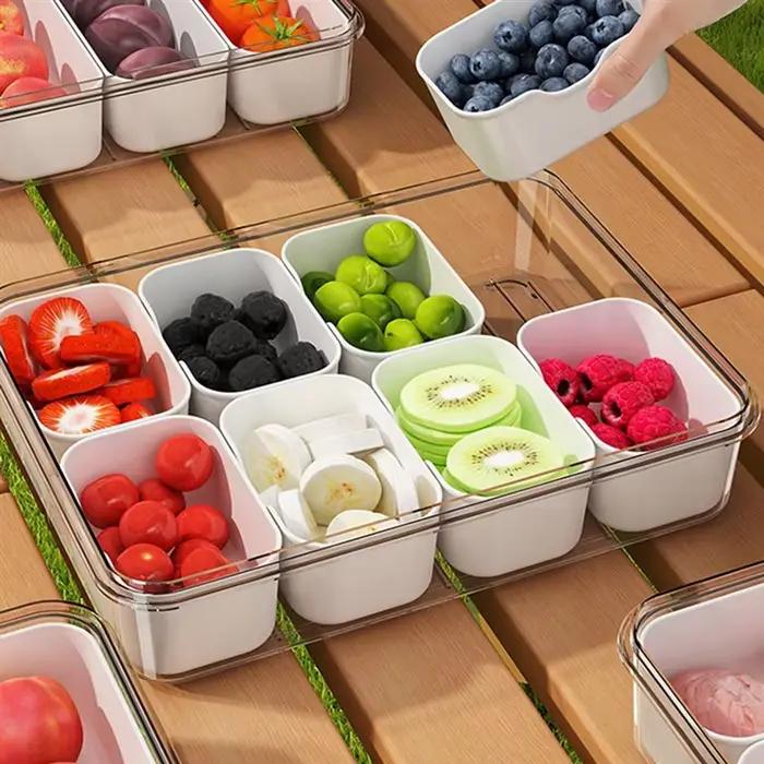 AA20-boîte de stockage des aliments multi-compartiments boîte alimentaire conteneur Transparent réfrigérateur finition plastique stockage des aliments