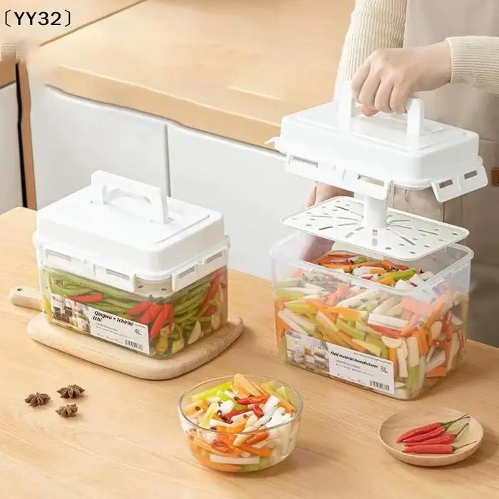Conteneur de stockage pour kimchi de 5 L, pot à cornichons, pour cornichons, choucroute, kimchi, et organisation de la fermentation〔YY32〕