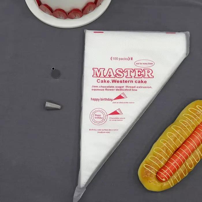 100 pièces de pochettes à pâtisserie jetables en plastique pour la décoration de gâteaux