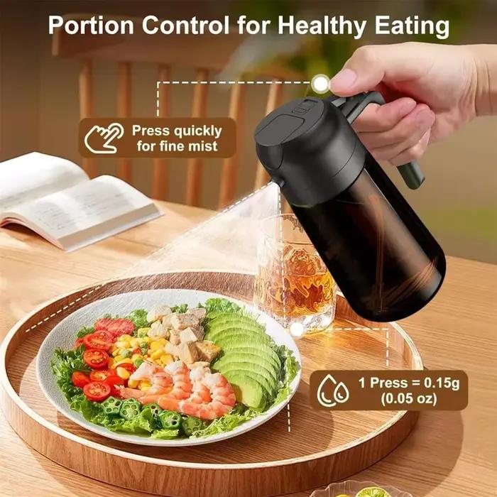 Distributeur et pulvérisateur d'huile en verre 2 en 1