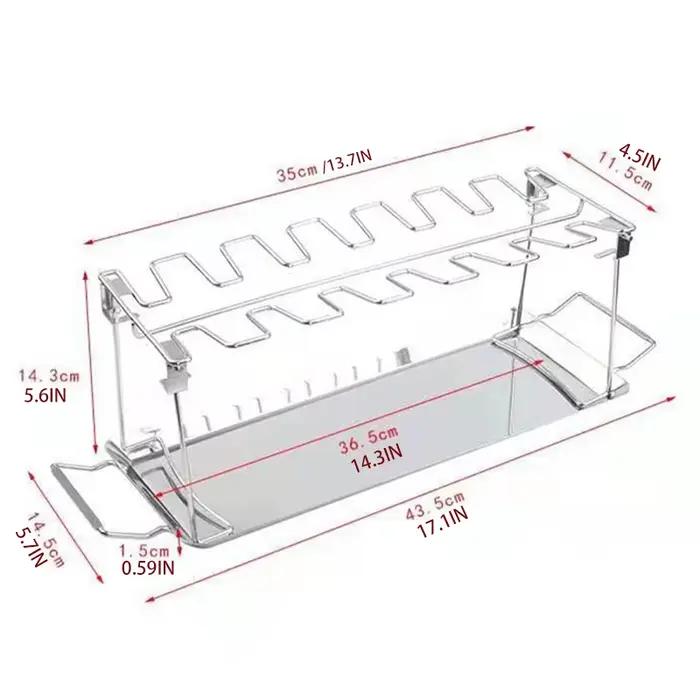Support à cuisses de poulet pliable en acier inoxydable pour barbecues et grillades modernes multifonctionnels et respectueux de l'environnement