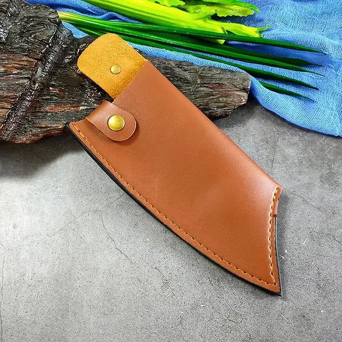 Couvercle de couteau en cuir, 1 pièce, outils de cuisine de boucher de Chef, poignée entièrement Tang, gaine de couteau