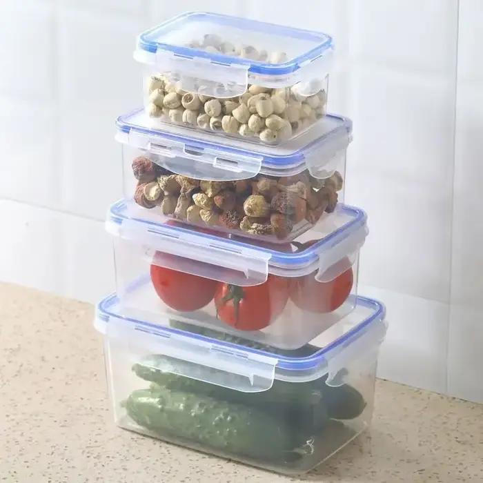 Boîte de rangement pour réfrigérateur rectangulaire scellée avec couvercle