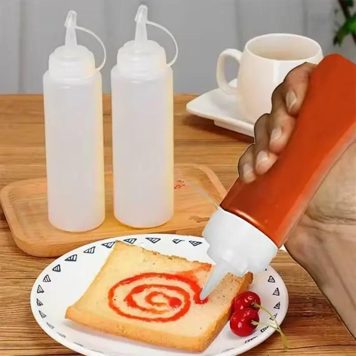 Bouteille de Sauce multifonctionnelle pour assaisonnement, bouteille à presser adaptée aux assaisonnement de tomate, conteneurs de Barbecue, 1/2/3 pièces