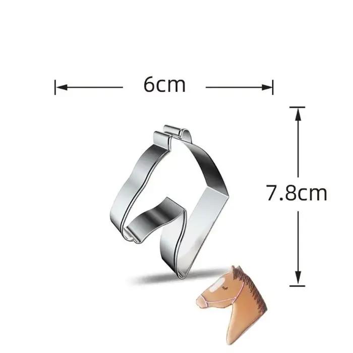 6 pièces Biscuits en acier inoxydable Coudons dessin animé Moules gâteau cow-boy cheval blanc haute qualité