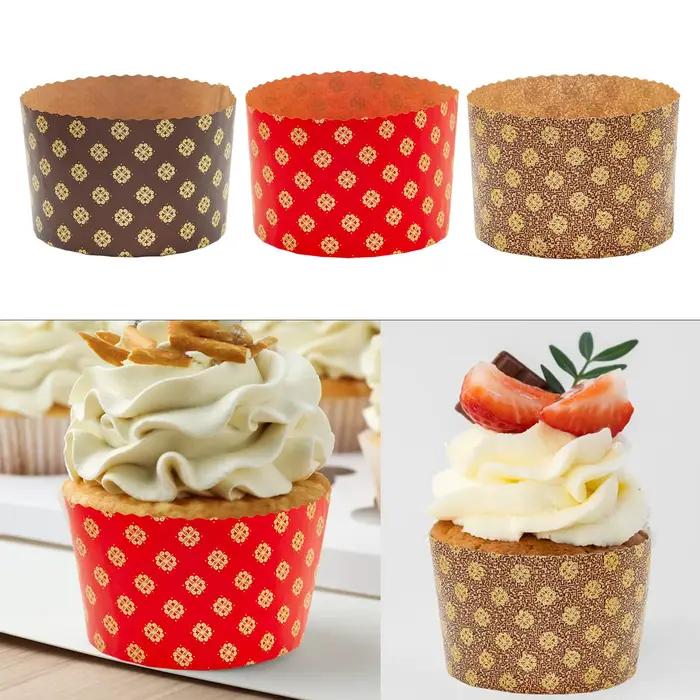 100x plateaux en papier pour panettone, moules à cupcakes pour anniversaire et Noël