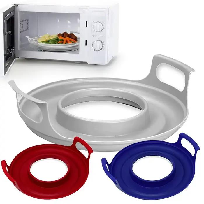 Nouveau plateau d'assiettes à micro-ondes Anti-déformation, fournitures de cuisine à domicile, support de plaques à micro-ondes en PP pour bols, support de vapeur facile à nettoyer