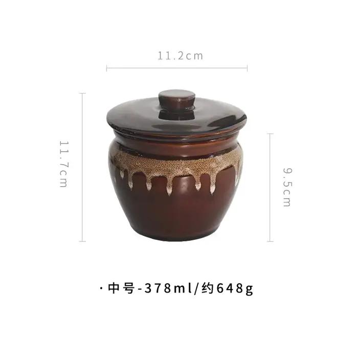 Pot de décapage en céramique émaillée, pot de Fermentation Kimchi de Style Antique, récipient de conserve en grès pour le stockage de la cuisine à domicile