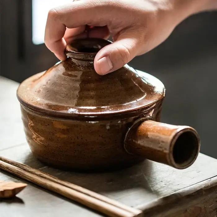 Casserole de Leurs oût avec couvercle, poterie d'aldéhyde, petite marmite à micro-ondes, claypot domestique, bouillie de riz, marmite à soupe haute température