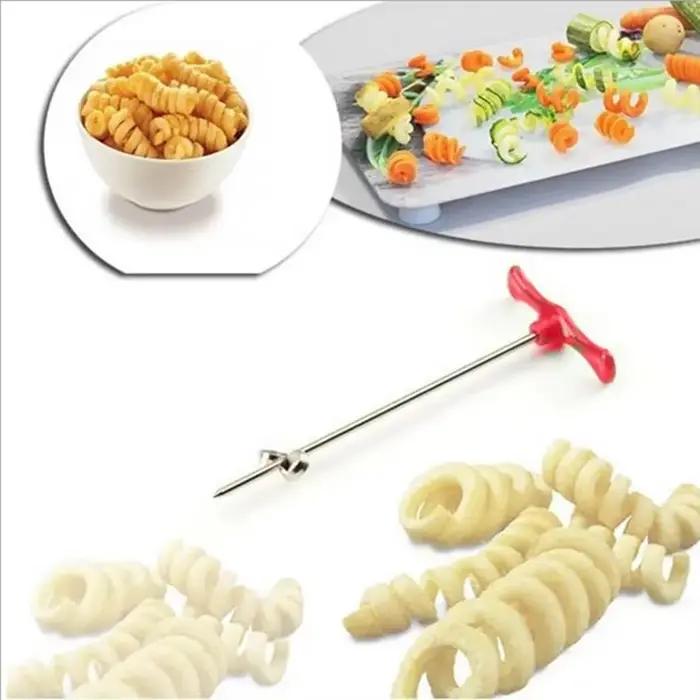 Coupe-pommes de terre en spirale, rouleau manuel, coupe-frites, fabrication de broyeur torsadé, râpe, Gadget de cuisine, outils de cuisine, trancheur de légumes