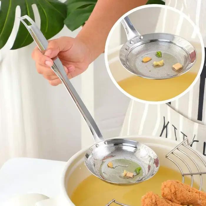 Écumoire en acier inoxydable 304 à mailles fines pour supprimer la graisse et la mousse, outil de cuisine élégant et polyvalent pour soupes et plats mijotés