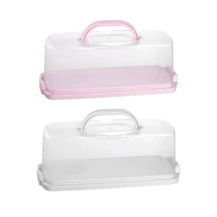 Boîte de rangement portable pour gâteaux avec couvercle transparent