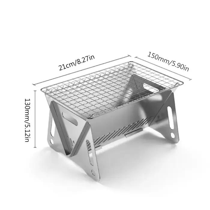 Barbecue à charbon de bois pliant pour camping et randonnée, facile à assembler et à nettoyer, idéal pour les repas en plein air et les événements familiaux