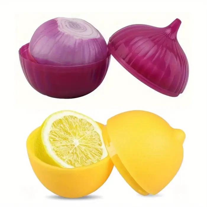Économiseurs alimentaires en forme de citron et d'oignon, polyvalents, coffre-fort pour congélateur, rabattable, lavage des mains, récipients de stockage en plastique durables 1 pièce