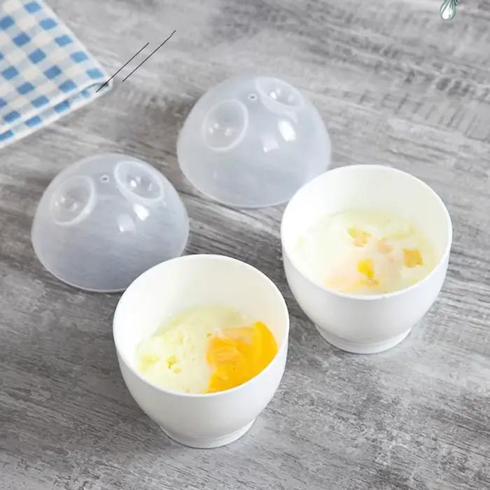 Cuiseur à œufs au micro-ondes, 2 pièces, mini tasse portable rapide, outils de cuisson à la vapeur pour le petit déjeuner