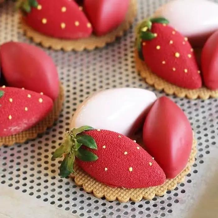 Moule en silicone pour gâteau mousse fleur d'oignon rose carré rond dessert occasion spéciale pâtisserie française chocolat bougie