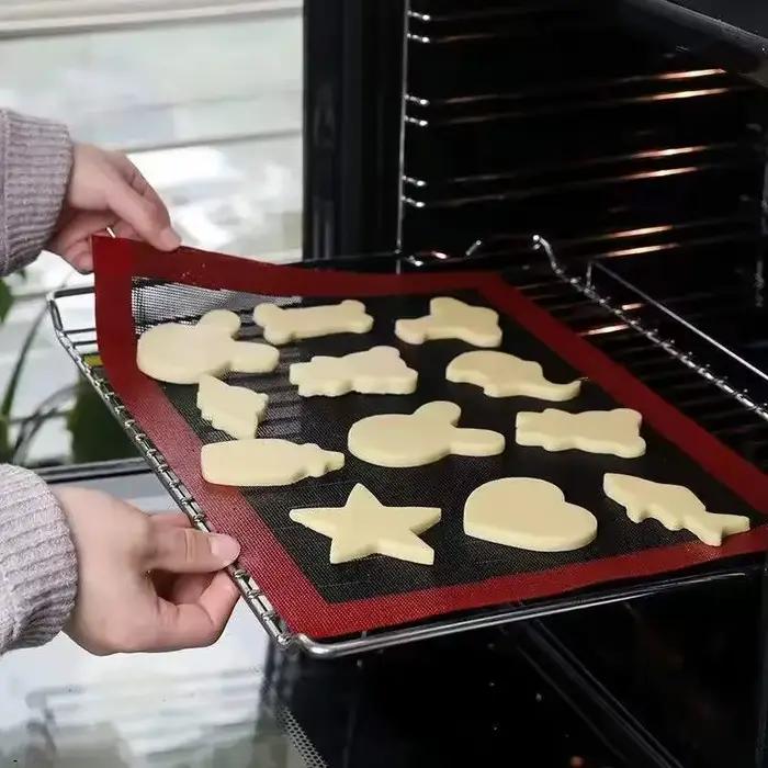 Tapis de cuisson en Silicone 30x40cm, feuille de biscuits de cuisson réutilisable, tapis de cuisson antiadhésif résistant à la chaleur pour four gril micro-ondes