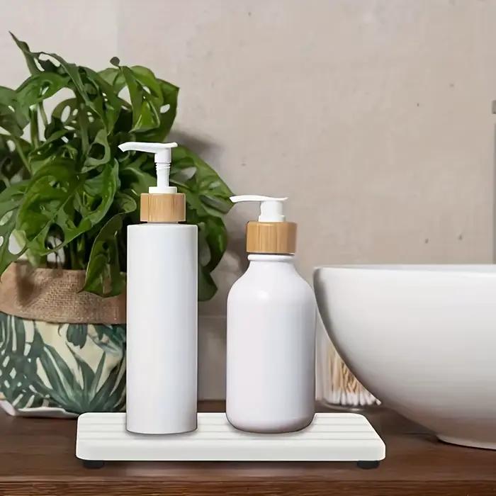 1PC Plateau absorbant en pierre de diatomite avec design rainuré pour porte-savon, plantes, articles de toilette – Gardez votre salle de bain au sec