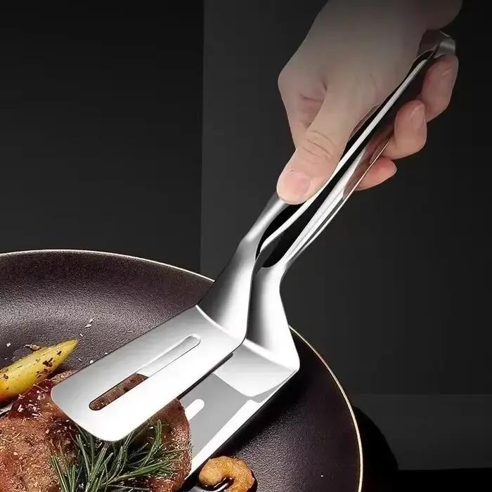 Pinces de cuisine en acier inoxydable de qualité supérieure, pince à pain polyvalente, pinces à Steak, pince à Steak frit, pinces à barbecue