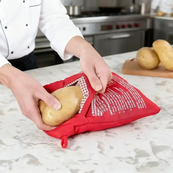 Sacs de pommes de terre au micro-ondes réutilisables, 8/1 pièces, rouge cuit, sacs de four à micro-ondes, cuisine domestique, pochette de maïs cuit, accessoires