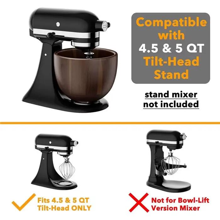 Support pour bols mélangeurs en bois d'acacia A74G - Pour KitchenAid 4