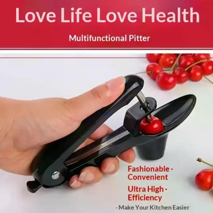 Décortiqueur de cerises avec poignée de qualité alimentaire et tige en acier inoxydable pour cuisine domestique pâtisserie fabrication de confiture et préparation de fruits frais