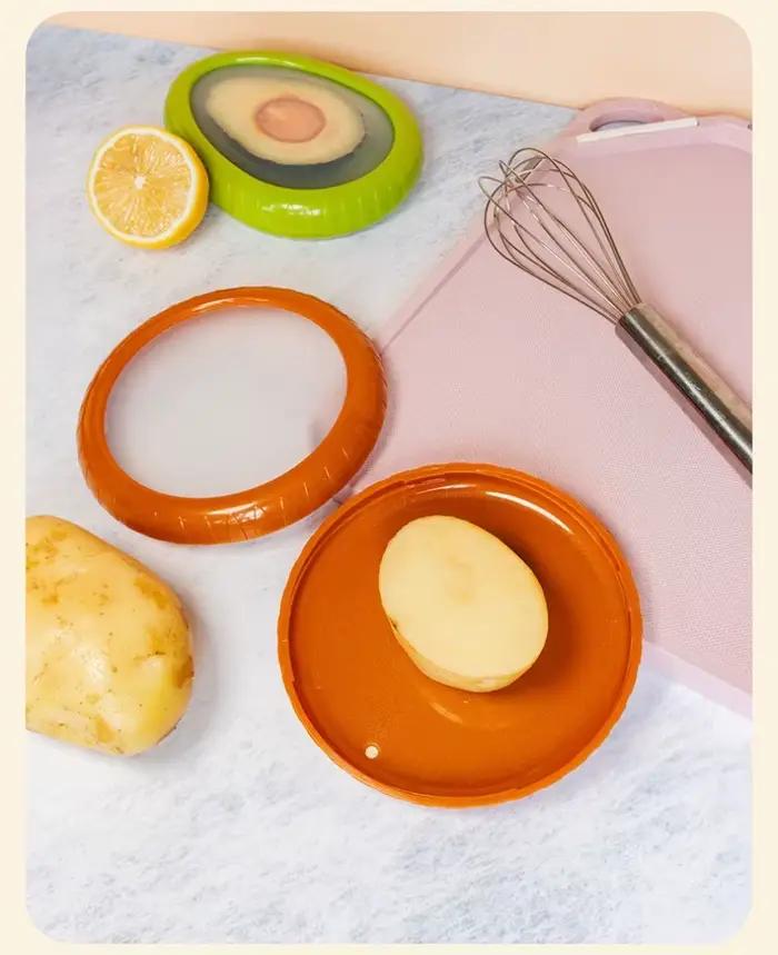 Boîte de rangement Portable réutilisable pour citron, tomate, avocat, fruits et légumes, conteneurs pour réfrigérateur, garde les aliments frais, économiseur, 4 pièces