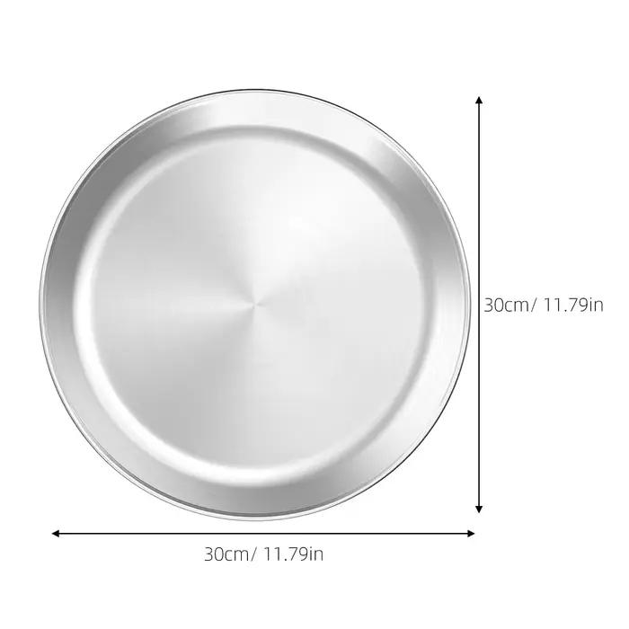 Assiette à Pizza en acier inoxydable de forme ronde