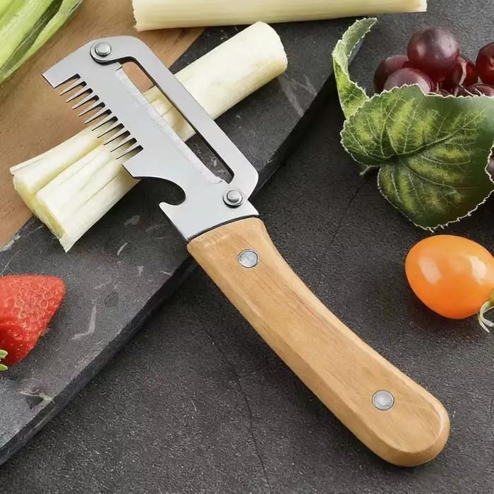 Nouveau Couteau à Éplucher Ergonomique 2026 avec Manche en Bois