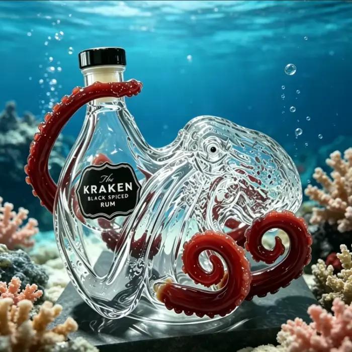 Nouvelle carafe à rhum épicé en forme de pieuvre rouge