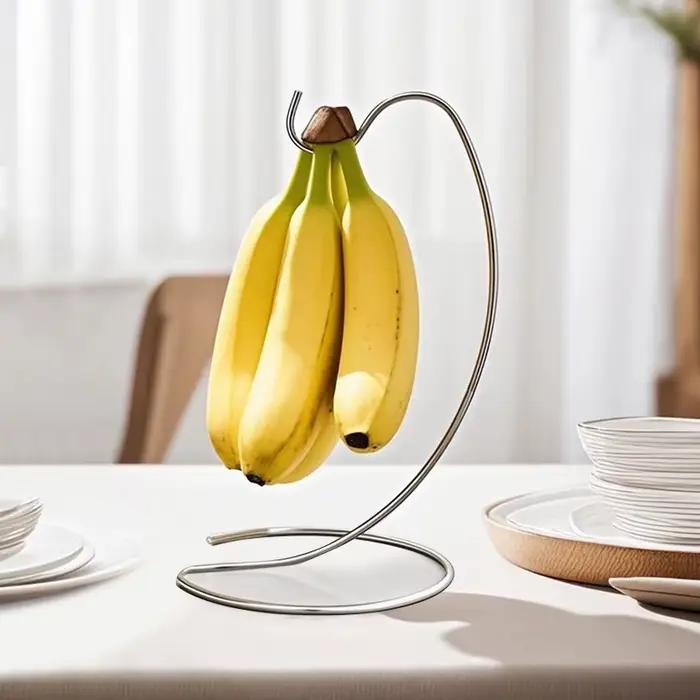 Support de banane mignon en acier inoxydable pour cuisine moderne et fraîche à offrir pour femme occasions spéciales