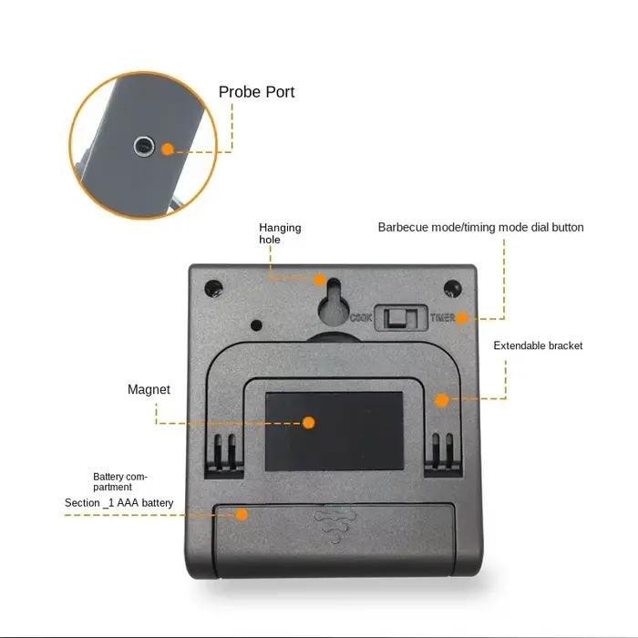 Tp700 numérique à distance sans fil alimentaire cuisine four thermomètre sonde pour barbecue gril